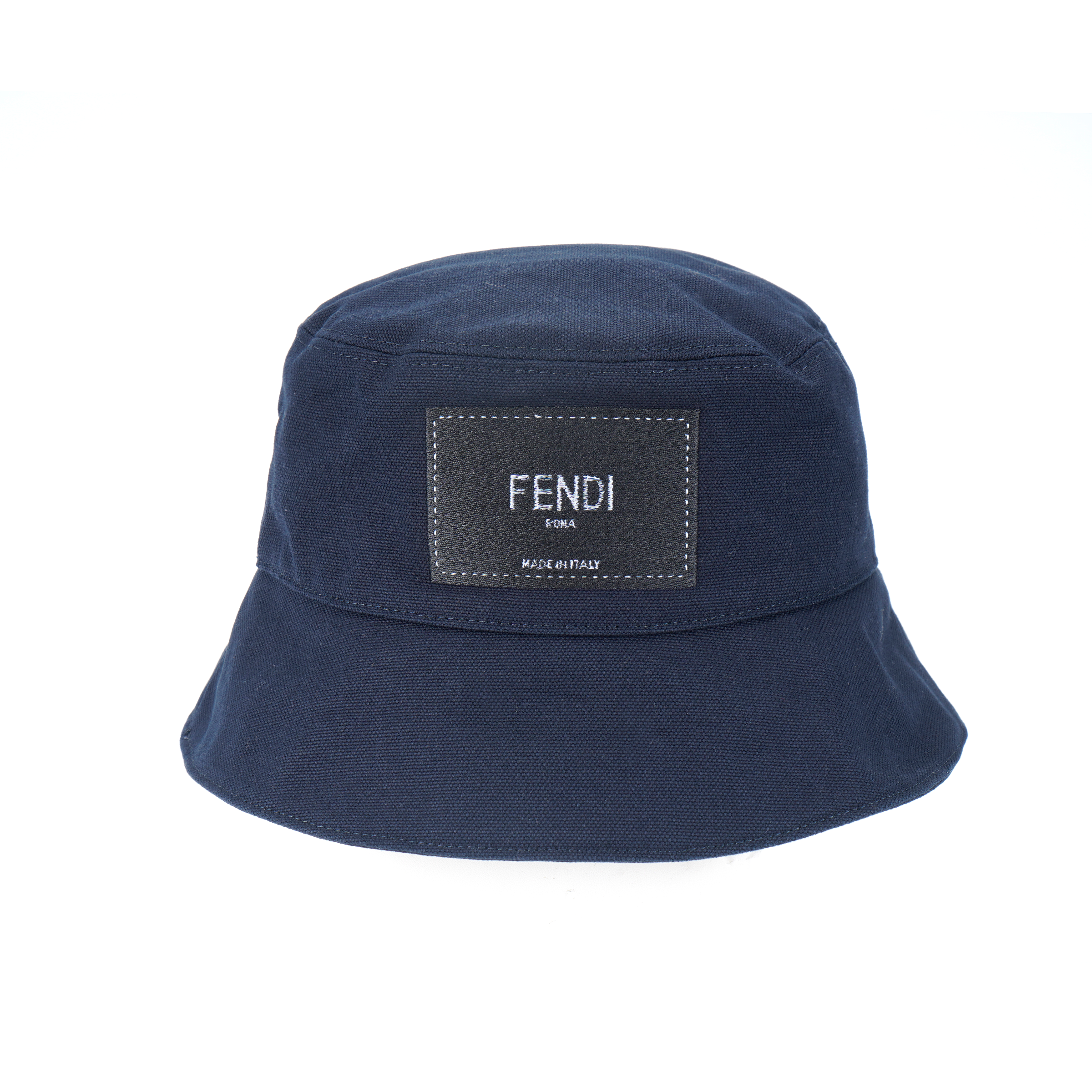 FENDI Logo Patch Cotton Bucket Hat Unisex Couples Style. FXQ801AIKHF0QA2