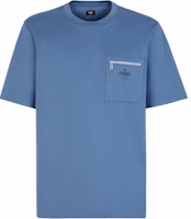 FENDI Logo Pocket Crewneck Casual T-Shirt SS24 Men’s Blue Tee. FY0936ARYRF0GCT FENDI Logo Pocket Crewneck Casual T-Shirt SS24 Men’s Blue Tee. FY0936ARYRF0GCT