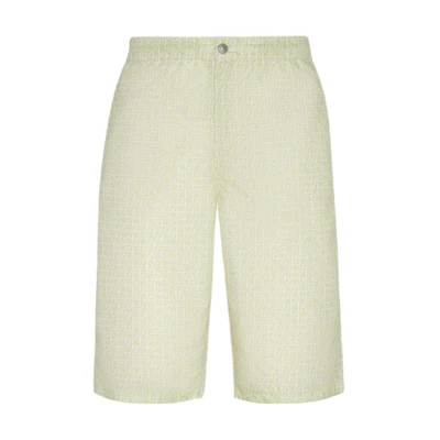 FENDI Logo Print Button Bermuda Shorts Men’s Off-White Casual Shorts. FXB079AH3WF1GW8