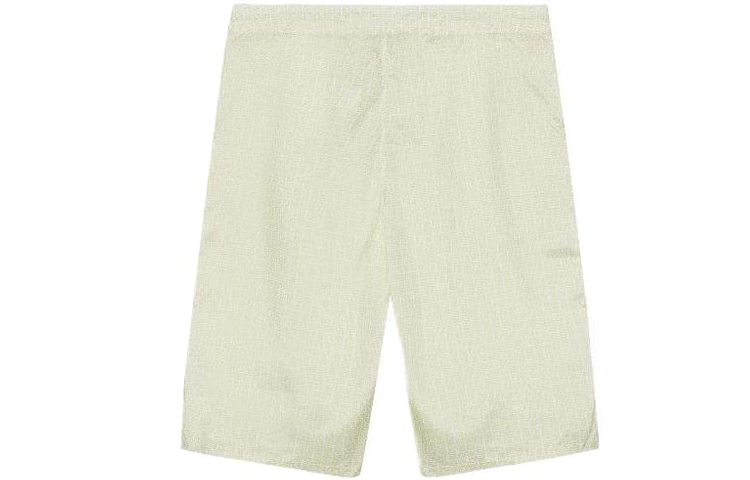 Lookbook 芬迪logo印花男士钮扣设计休闲短裤米白色。 FXB079AH3WF1GW8