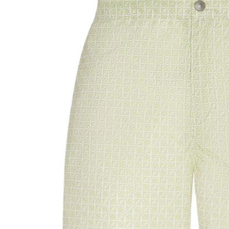 Purchase 芬迪logo印花男士钮扣设计休闲短裤米白色。 FXB079AH3WF1GW8