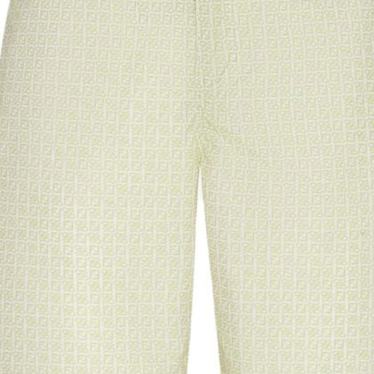 Details for 芬迪logo印花男士钮扣设计休闲短裤米白色。 FXB079AH3WF1GW8