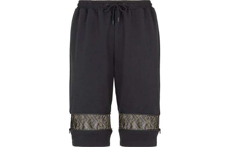 Order FENDI ロゴプリント ハイウエスト メッシュ ドローストリング ショーツ ブラック FAB564AD3DF0GME