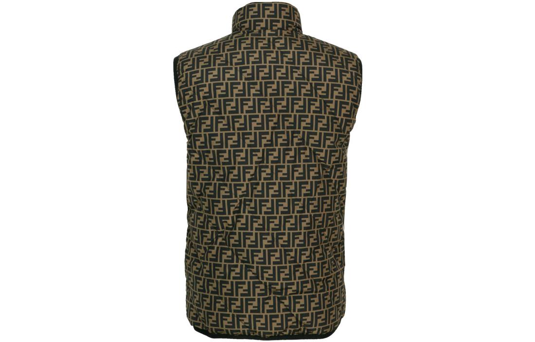 Lookbook フェンディ ロゴプリント リバーシブル パファーベスト ブラック FAA635A8J6F0F6R