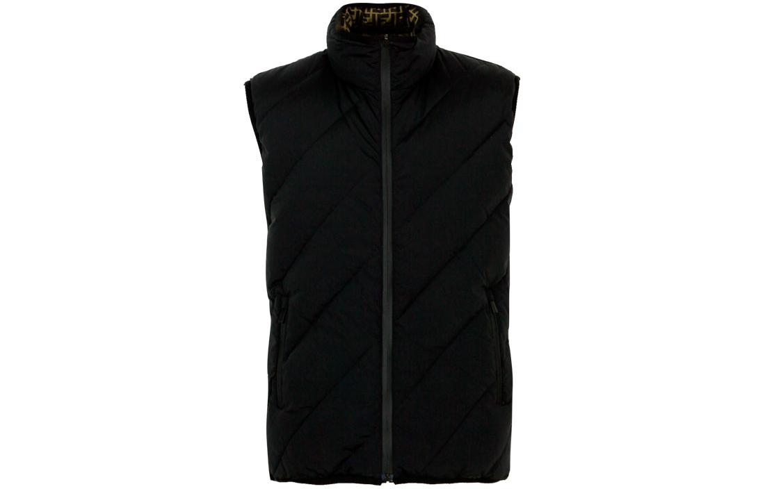 Shop フェンディ ロゴプリント リバーシブル パファーベスト ブラック FAA635A8J6F0F6R