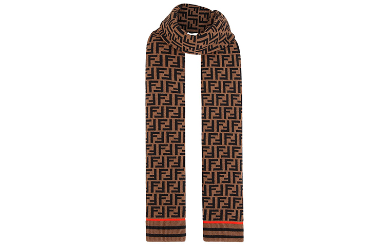 Fendi Logo Print Warm Knit Scarf Unisex Couples Style FXT259A3OVF0TM4