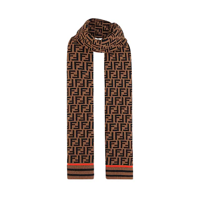 Fendi Logo Print Warm Knit Scarf Unisex Couples Style FXT259A3OVF0TM4
