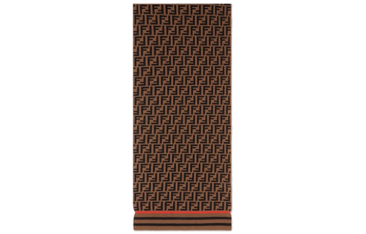 Lookbook 芬迪Logo印花保暖针织围巾情侣款男女通用 FXT259A3OVF0TM4