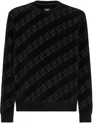 FENDI Logo Printed Crewneck Casual Sweatshirt Black FY0178AHCAF0QA1 Buy FENDI Logo Printed Crewneck Casual Sweatshirt Black FY0178AHCAF0QA1