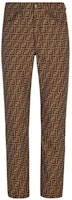 FENDI Logo Printed Straight-Leg Jeans Unisex Brown. FLP237A6WJF1440 FENDI Logo Printed Straight-Leg Jeans Unisex Brown. FLP237A6WJF1440