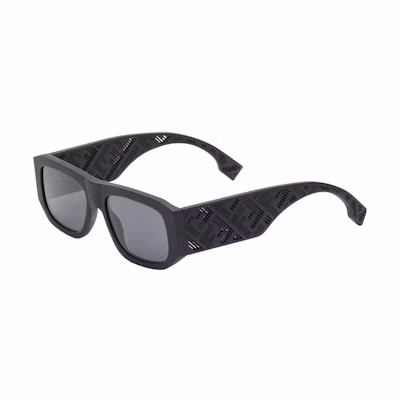 FENDI Logo Striped Temple Sunglasses Unisex Black Metal Plastic Irregular Frame FOL551-V1W-F1M9Q