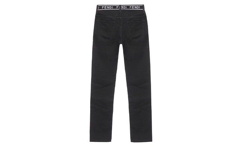 Lookbook FENDI Logo Tape Seluar Jeans Lelaki Slim Fit Straight Leg - Hitam. FLP201ACB5F0QA1