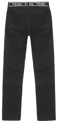 FENDI Logo Tape Slim Fit Straight Leg Jeans Men - Black. FLP201ACB5F0QA1 Lookbook FENDI Logo Tape Slim Fit Straight Leg Jeans Men - Black. FLP201ACB5F0QA1