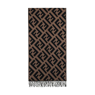 FENDI Logo Trendy Brown Knitted Scarf Unisex Fashion Accessory. FXT260-A8RS-F0QE1 TU