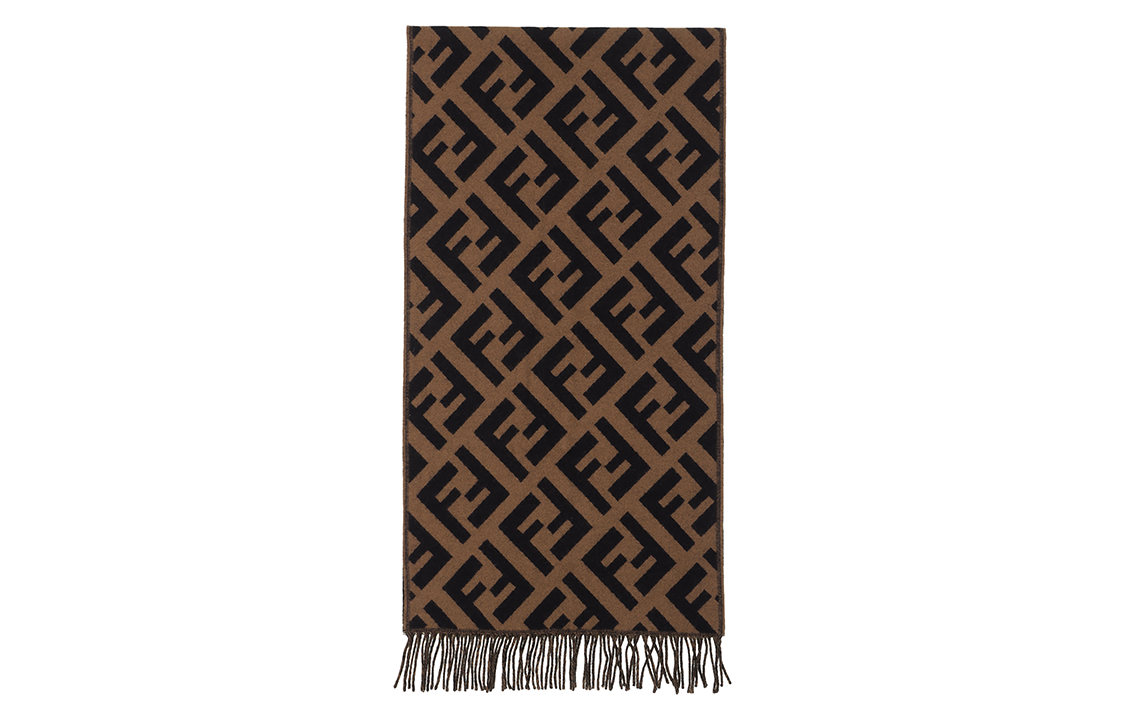 FENDI Logo Trendy Brown Knitted Scarf Unisex Fashion Accessory. FXT260-A8RS-F0QE1  TU 圖 2
