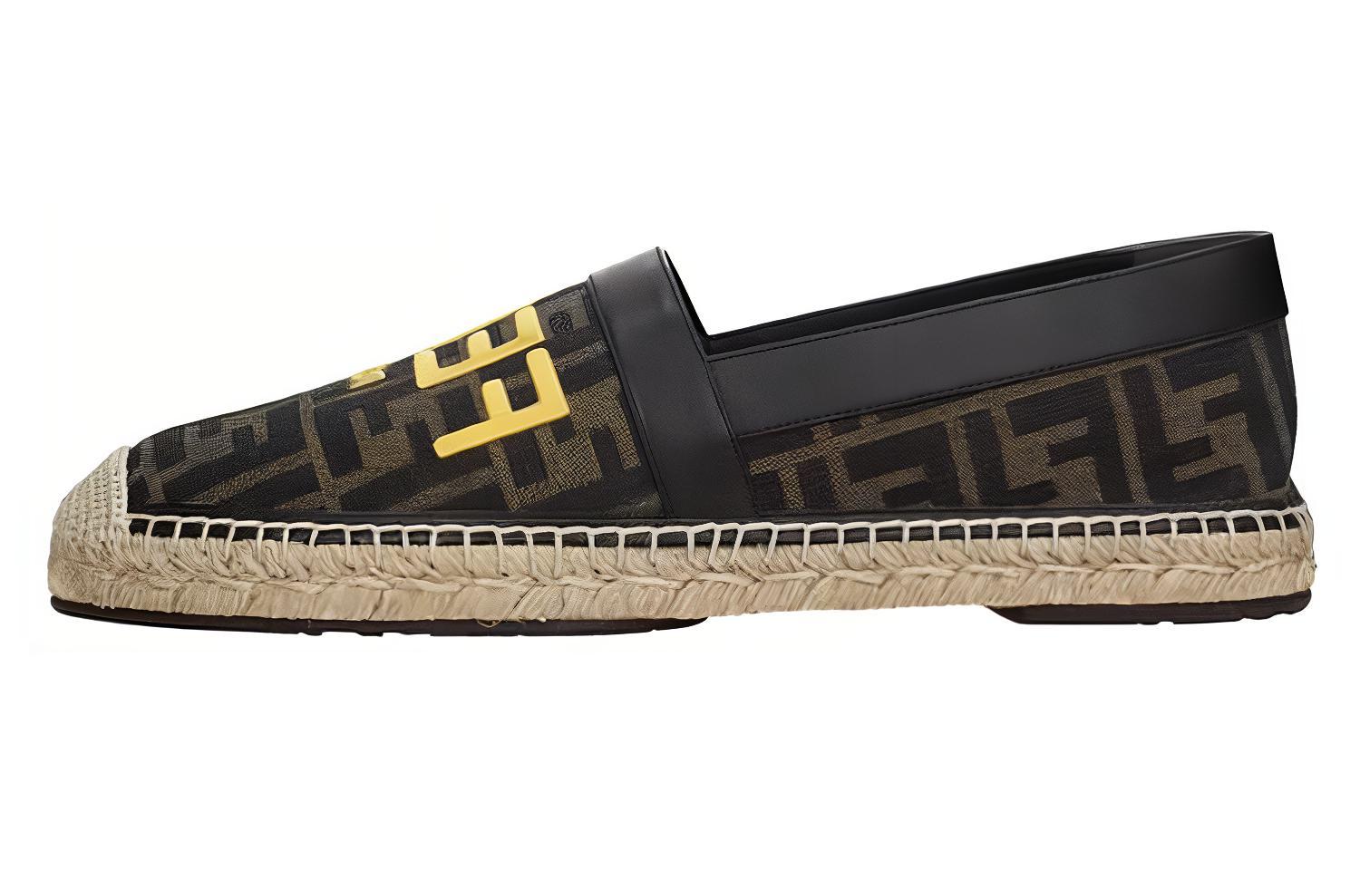 Fendi Logo Weave Loafer 'Black Gold' 7P1409AJZGF1HGO