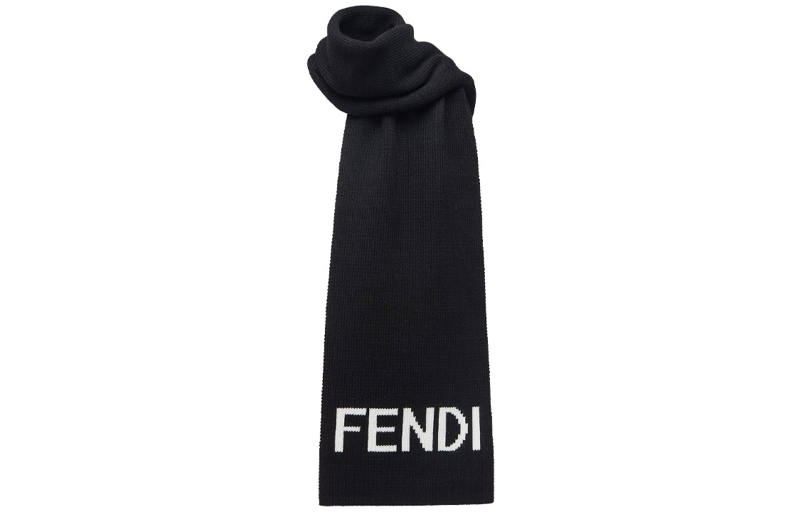 Lookbook FENDI 羊毛針織圍巾 情侶款 男女通用 條紋設計 FXS124AI4FF0ZE7