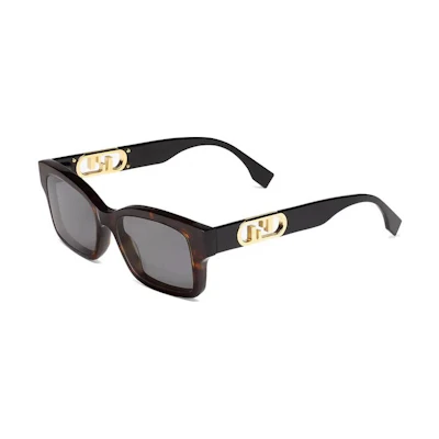 FENDI Luxury Fashion Square Black Sunglasses Unisex FE40050F-52A