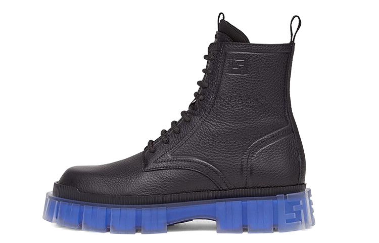 Buy Fendi Lychee Leder Mode All-Match Freizeit Kurzstiefel ''Schwarz Blau'' 7U1485AHH0F08M4