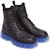 Fendi Kasut Pendek Kasual Kulit Lychee 'Hitam Biru' Unisex 7U1485AHH0F08M4