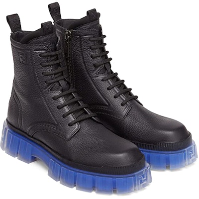Botas Cortas Casual de Cuero Lichi Fendi 'Negro Azul' Fashion Versátiles 7U1485AHH0F08M4 Lookbook Botas Cortas Casual de Cuero Lichi Fendi 'Negro Azul' Fashion Versátiles 7U1485AHH0F08M4