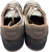 Shop FENDI芬迪 Match 絨面 低筒繫帶 時尚板鞋 灰白色