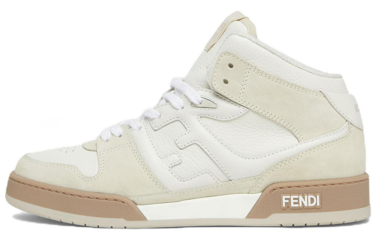 Buy FENDI芬迪 Match 皮革 繫帶 時尚板鞋 男款 白色