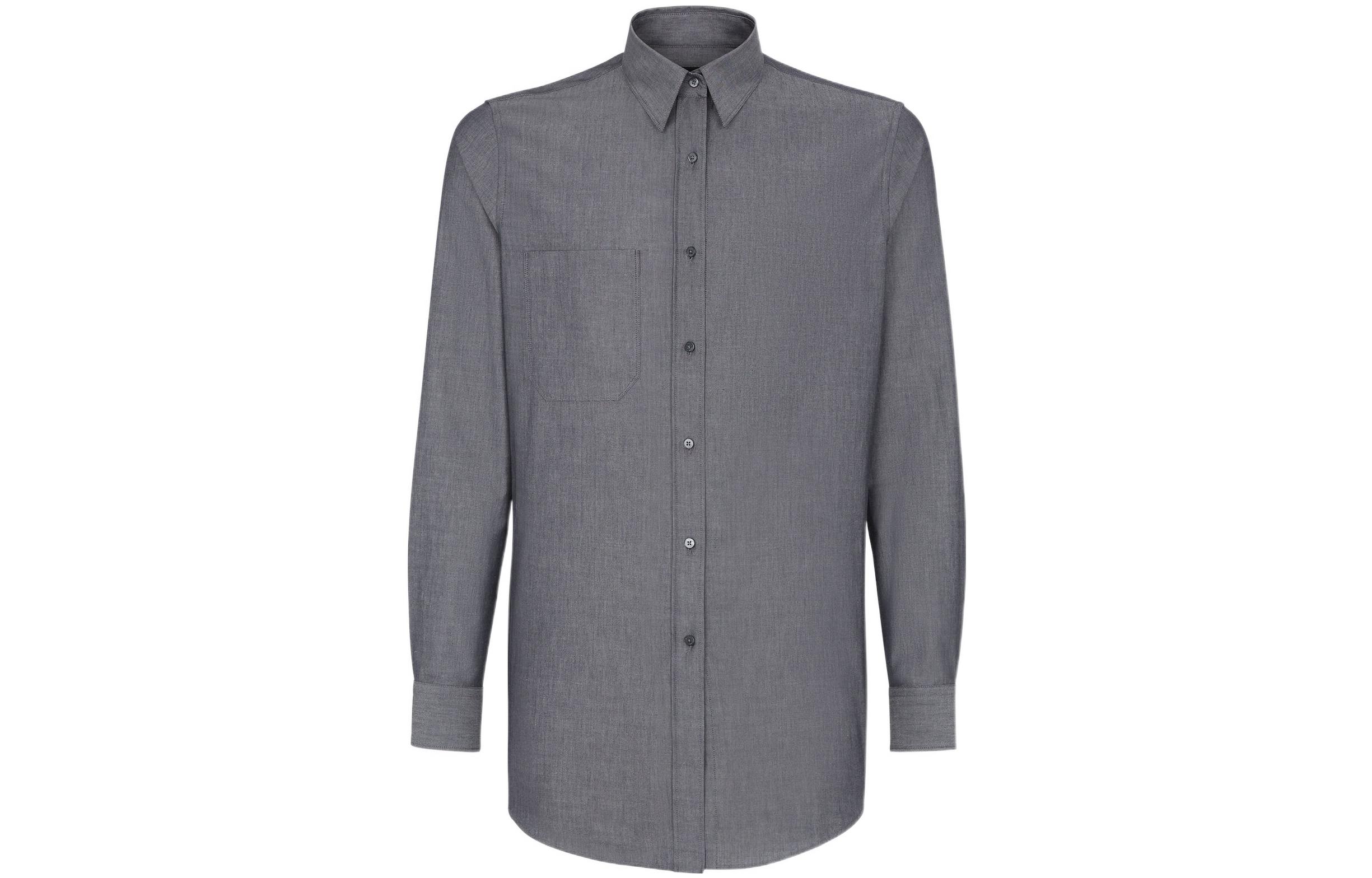 Order 芬迪 男士纯色长袖灰色衬衫 SS22 FS1034A9RJF0QG0