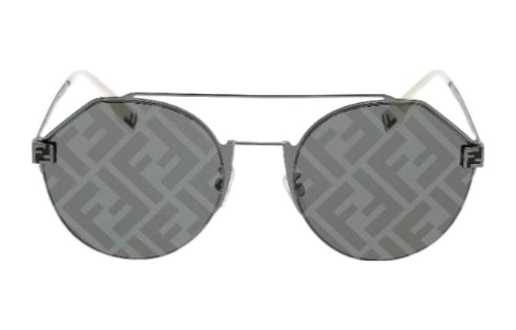 FENDI Metal Aviator Sunglasses Black Unisex Couple Design Patterned FE40060U