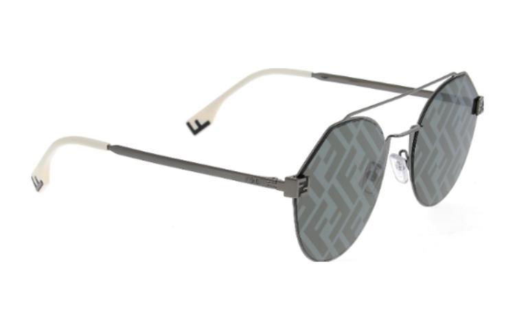 Lookbook FENDI 金屬飛行員墨鏡 黑色 男女同款 情侶設計圖案 FE40060U