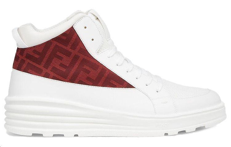 Fendi Mid-Top Fashion Sneaker 'White Red' 圖 2
