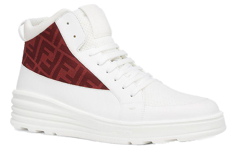 Fendi Mid-Top Fashion Sneaker 'White Red' 圖 3