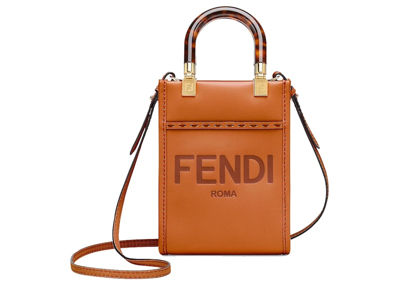 Fendi Mini Sunshine Shopper Dark Brown