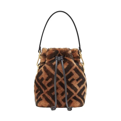 Fendi Mon Tresor Mini-Bag In Brown Sheepskin Brown