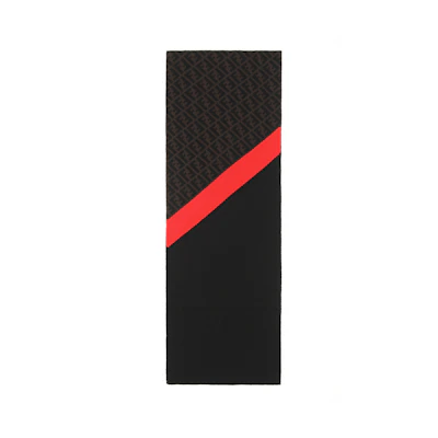 FENDI Monogram Knit Scarf Unisex Brown/Grey/Red FXS124AEVBF1DPC