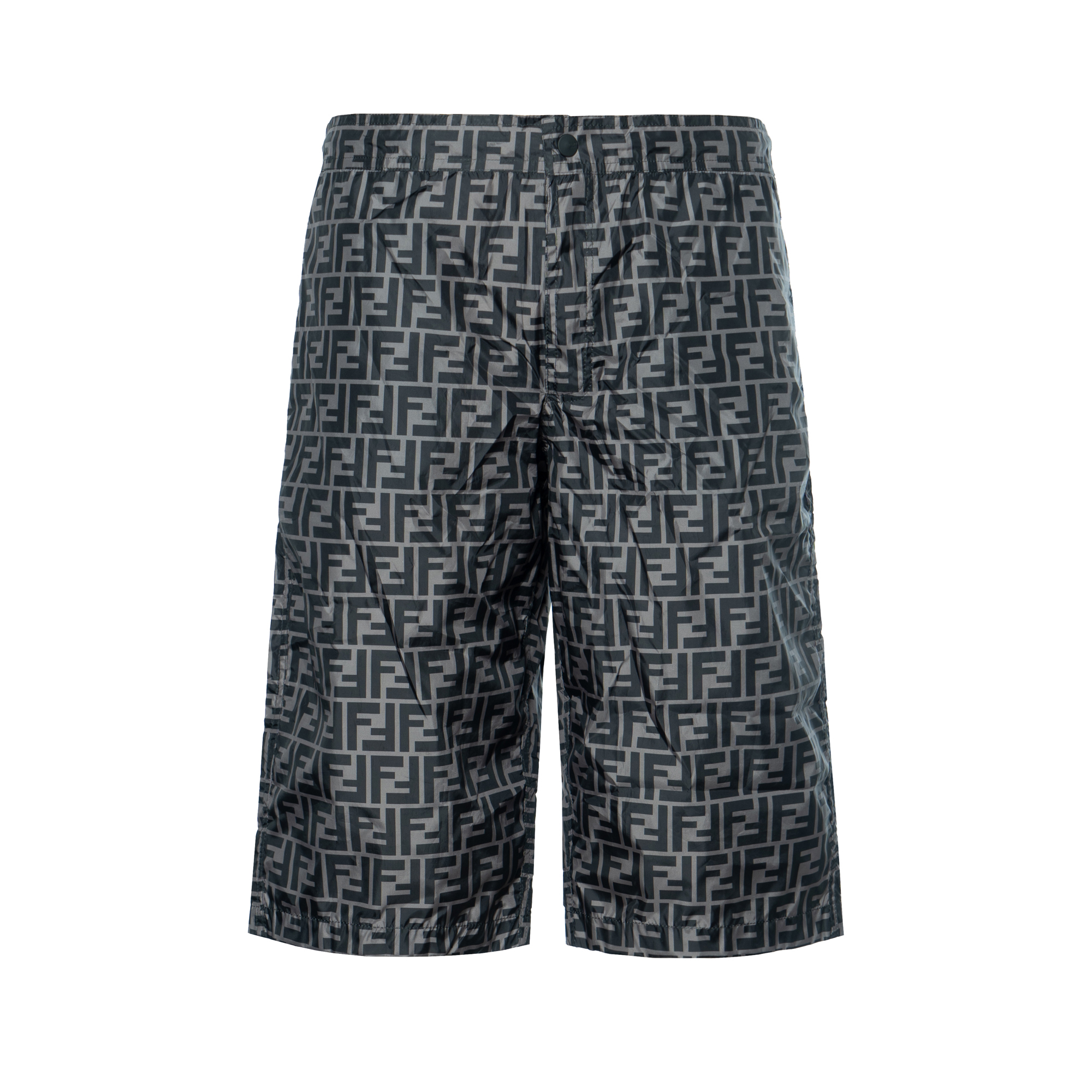 FENDI Monogram Print Mid-Rise Straight Casual Shorts Colorblock. FXB079A79FF0A6G