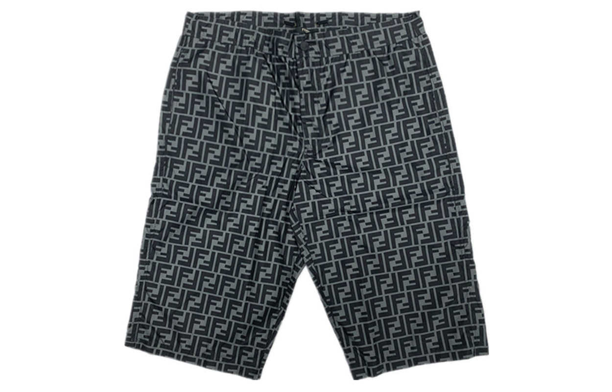 FENDI Monogram Print Mid-Rise Straight Casual Shorts Colorblock. FXB079A79FF0A6G 圖 2