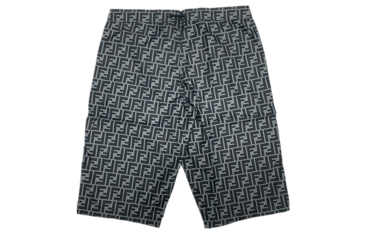 FENDI Monogram Print Mid-Rise Straight Casual Shorts Colorblock. FXB079A79FF0A6G 圖 3