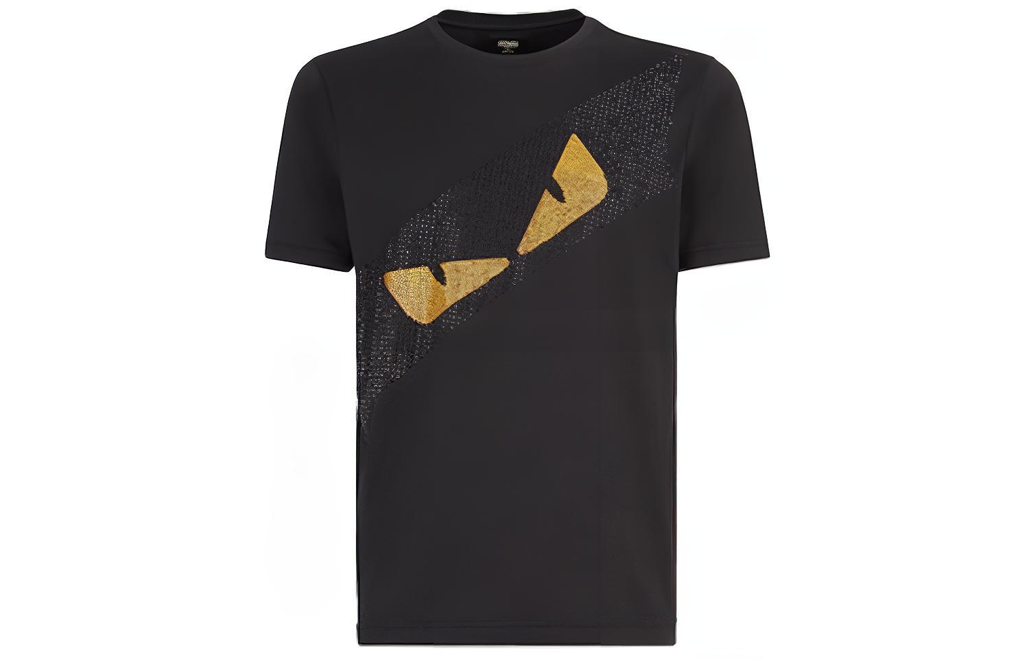 Fendi Monster Eyes Black Crew Neck T-Shirt FY0894A2F0F0QA1