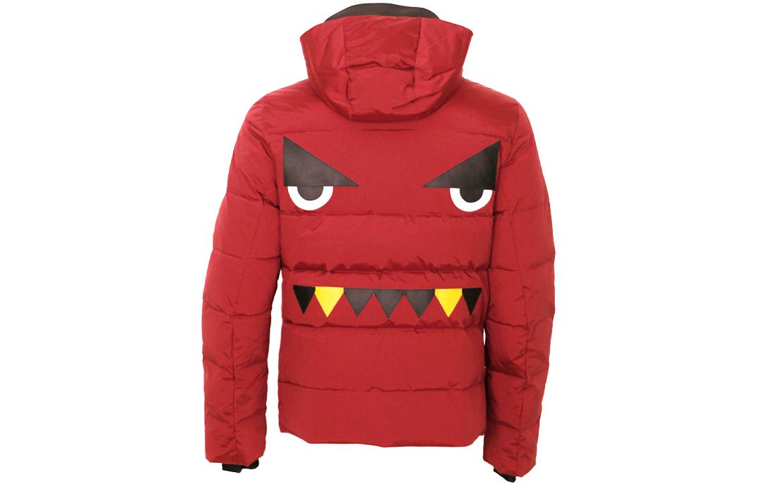 FENDI Monster Hooded Down Jacket for Men Red FAA584A53DF0XDC