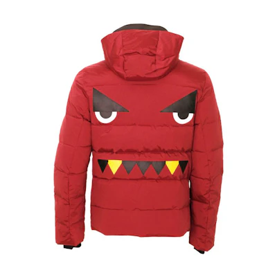 FENDI Monster Hooded Down Jacket for Men Red FAA584A53DF0XDC