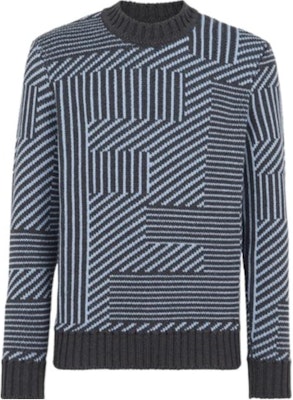 FENDI Multicolour Jacquard Yarn Crewneck Striped Sweater Navy Blue Wear FAE549APPDF1Z85 Buy FENDI Multicolour Jacquard Yarn Crewneck Striped Sweater Navy Blue Wear FAE549APPDF1Z85