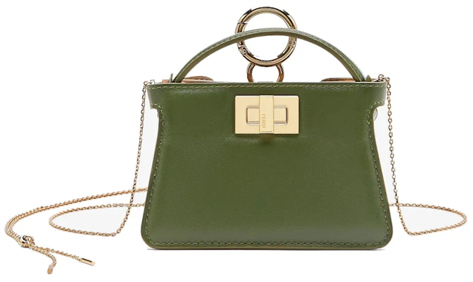 Fendi Nano Peekaboo Charm Tas Selempang Hijau Buy Fendi Nano Peekaboo Charm Tas Selempang Hijau