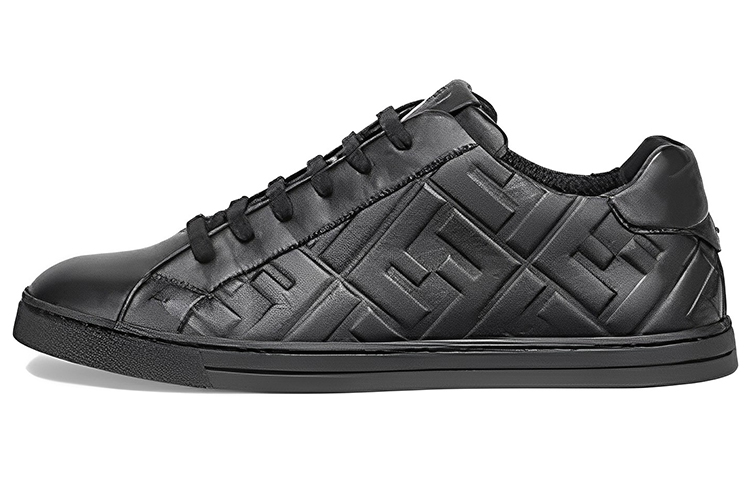 Buy Fendi Kulit Nappa Low '3D Macro FF - Hitam' 7E1374-ABNS-F0ABB