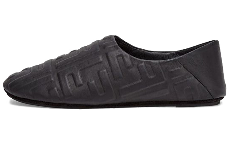 Fendi Nappa Leather Slippers 'Black'