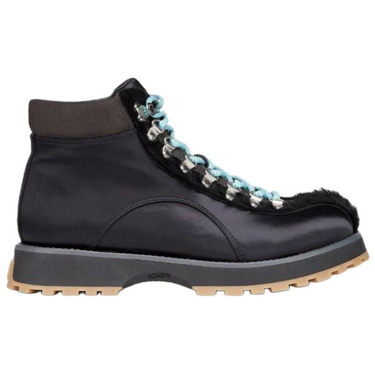 Fendi Nylon Lace-Up Round Toe Fashion Ankle Boots 'Black' 圖 2