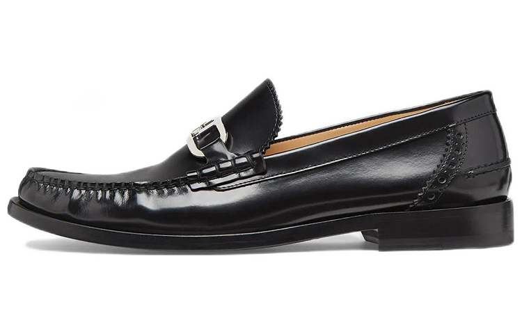 Fendi O'Lock 'Black Pattern Leather Loafers' 7D1557AK1TF0ABB