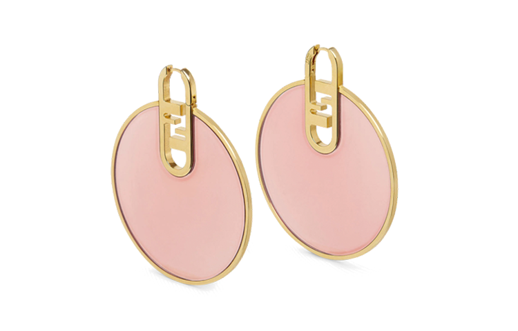 Fendi O'Lock Earrings Pink/Gold 8AH593WN5F1HEQ