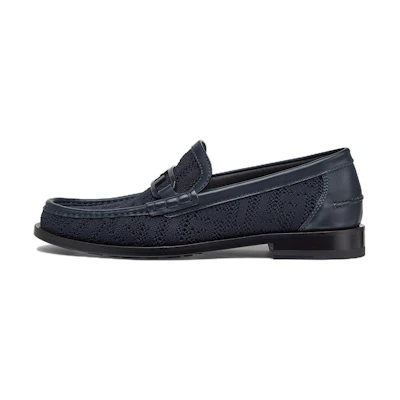 Fendi O'Lock Fabric and Enamel Metal Slip-On 'Blue'