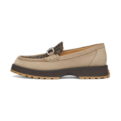 Fendi O'Lock Leather Slip-On Loafer 'Beige'